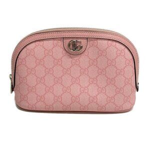 GUCCI GG Supreme Small Case Pink PVC Leather Pouch bran451-101825